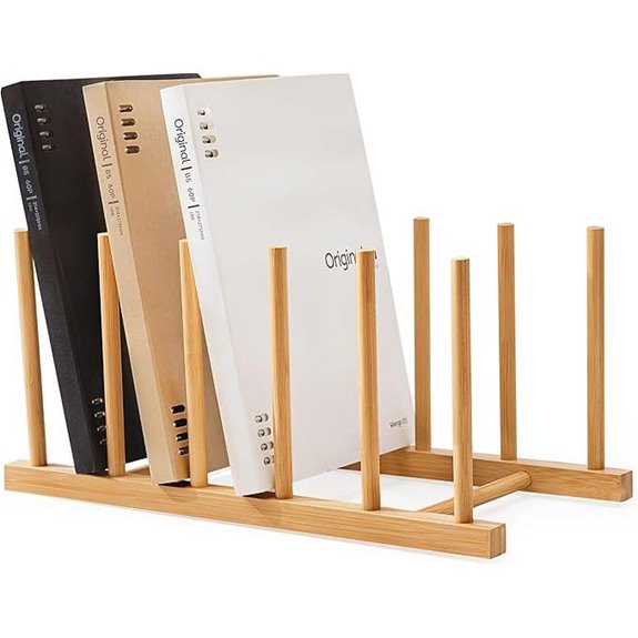 HBlife Bamboo Desk File Organizer (5 Sections)