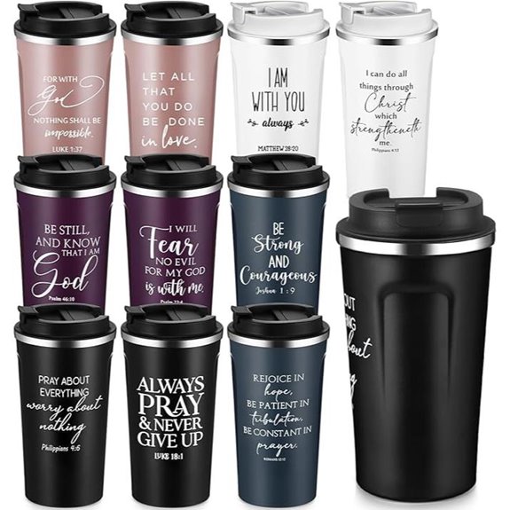 Meanplan 10 Pack Bible Verse Tumbler Gift Set