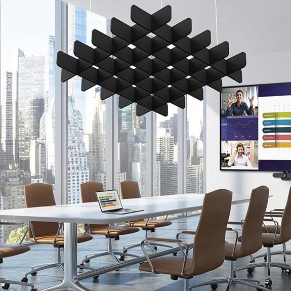 Acoustic Ceiling Panels for Noise Reduction (Black)