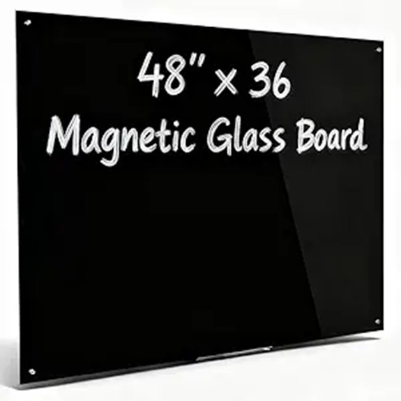 Magnetic Black Glass Dry Erase Whiteboard (48x36)