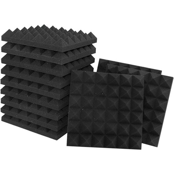 12 Pack Black Pyramid Acoustic Foam Panels