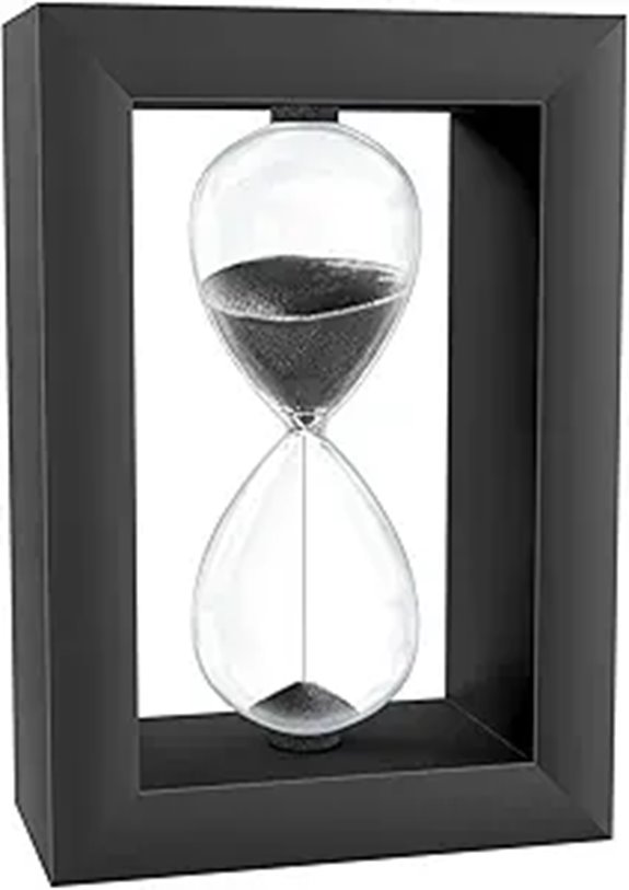 Sand Hourglass Timer 30 Min Black Wood Decor