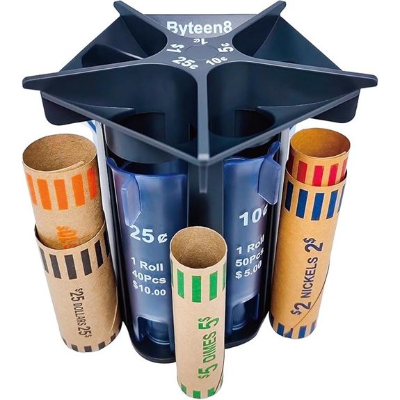Coin Counter and Sorter Tube with Coin Organizer