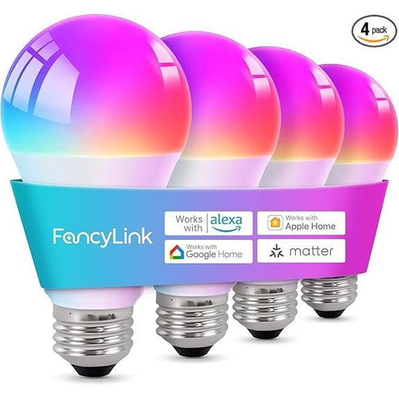 Matter Smart Light Bulbs 4-Pack Color Changing WiFi