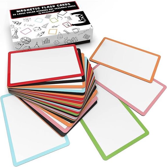 Magnetic Dry Erase Labels 36-Pack Color Borders