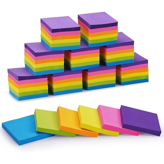 Assorted Bright Sticky Notes Bulk (60 Pads 3x3 Inch)