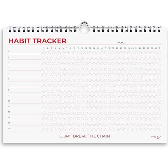 Hadigu Habit Tracker Calendar Undated Colorful Spiral Bound
