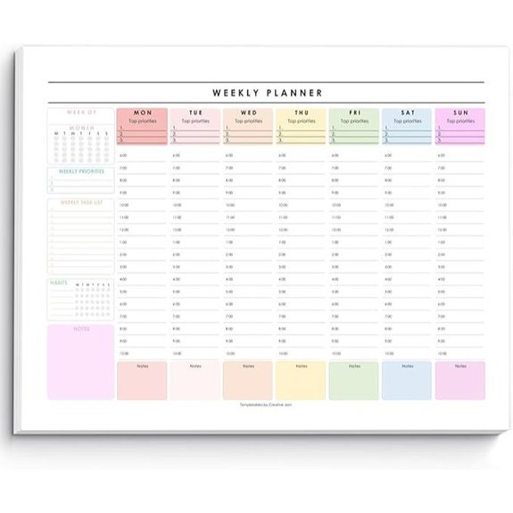 Weekly Rainbow Daily & Weekly Planner Notepad
