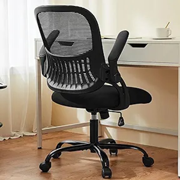 Sweetcrispy Ergonomic Mesh Office Desk Chair with Flip-up Arms