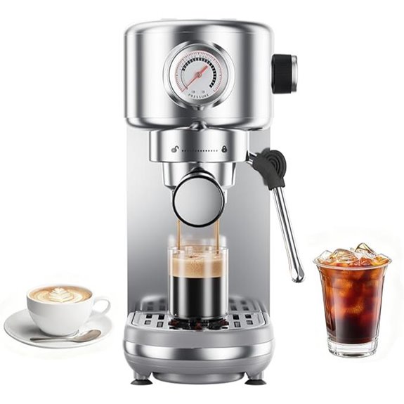 20 Bar Compact Espresso Coffee Maker with Milk Frother