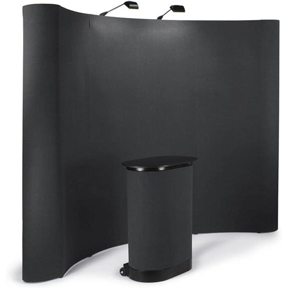 Curved Trade Show Display Booth with Podium Case