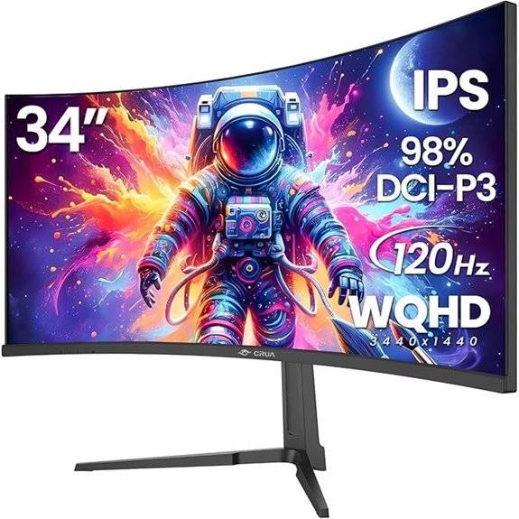 CRUA 34 Curved Ultrawide Gaming Monitor 120Hz