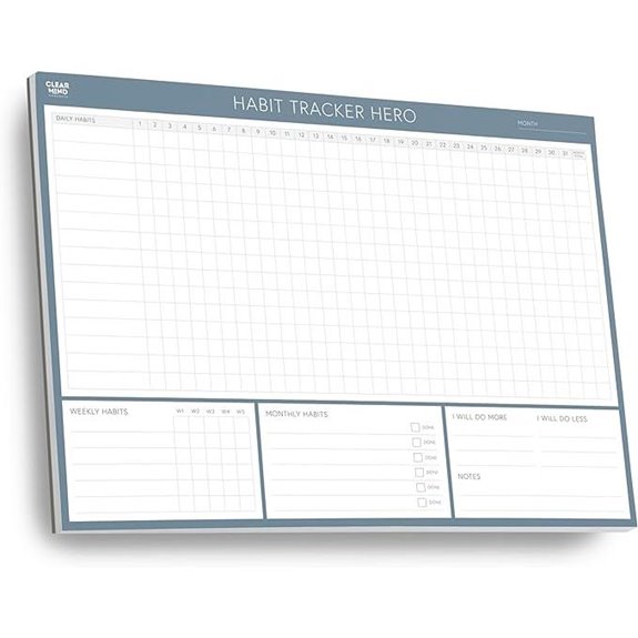 Habit Tracker Desk Pad with Daily & Weekly Sections