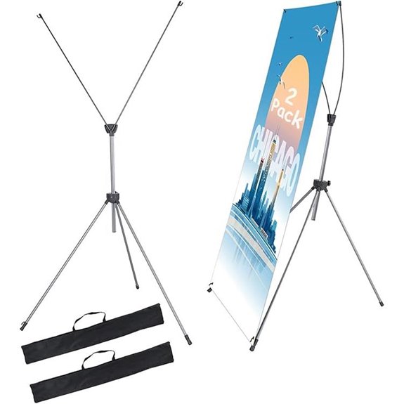 2 Pack Adjustable Banner Stand with Carrying Bag