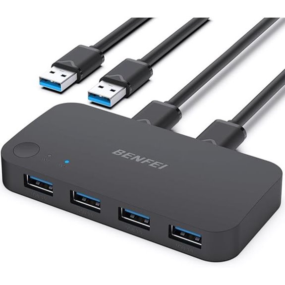 USB 3.0 Switch for 2 Computers and 4 USB Devices
