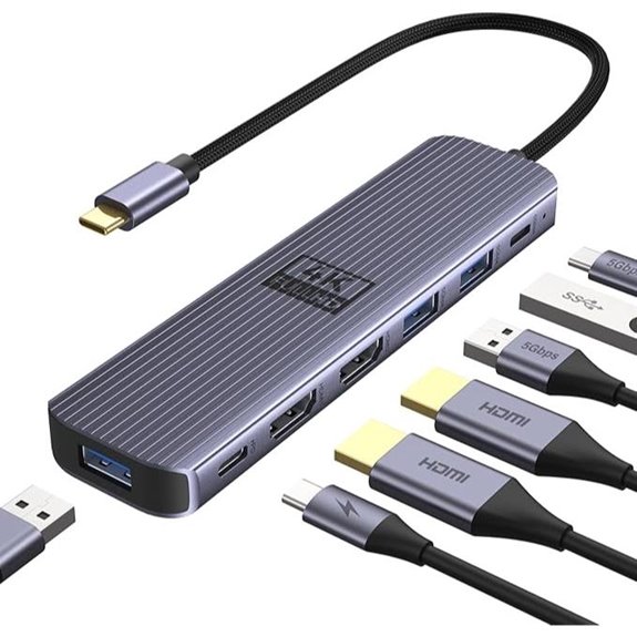 USB-C Dual HDMI Docking Station with 7 Ports