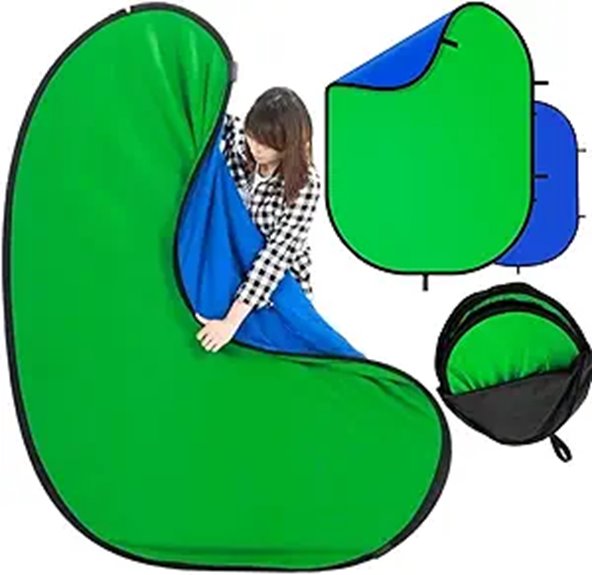 Double-Sided Green Screen Backdrop with Carrying Bag