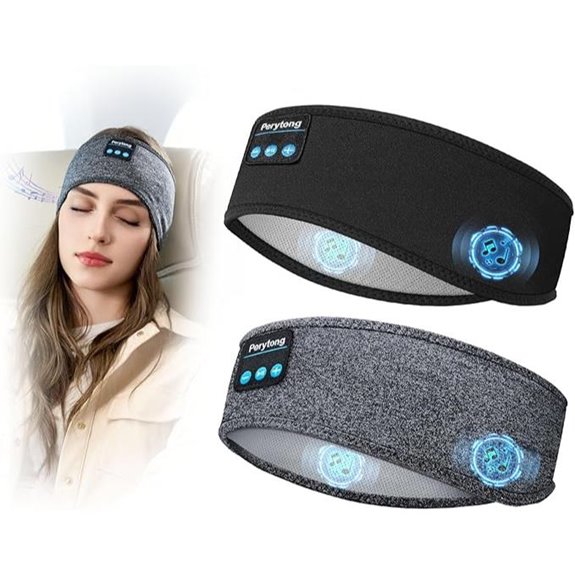 Perytong 2 Pack Sleep Headphones with Stereo Speakers