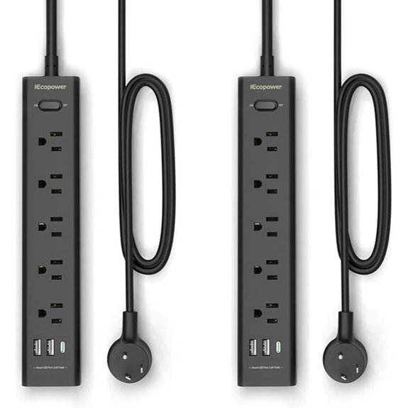 2 Pack Surge Protector Power Strips with USB