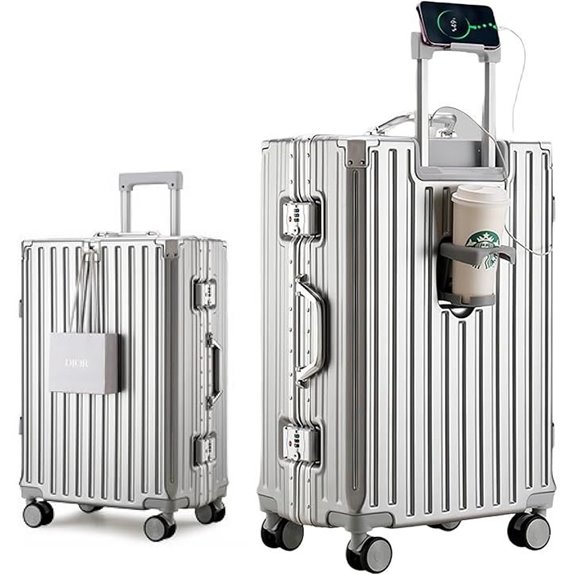 HotWay 24-Inch Aluminum Frame Hard Shell Suitcase