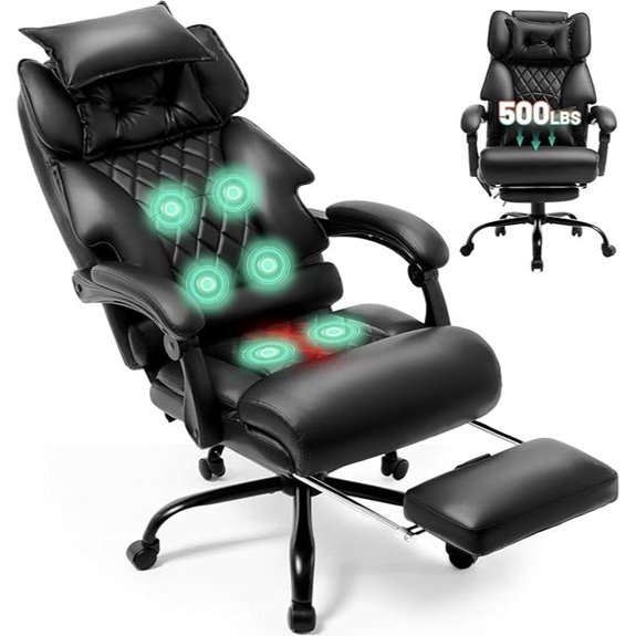 Heavy-Duty Massage Office Chair with Foot Rest