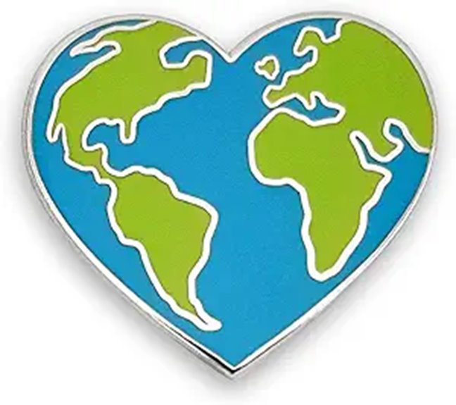 Pinsanity Earth Heart Enamel Lapel Pin