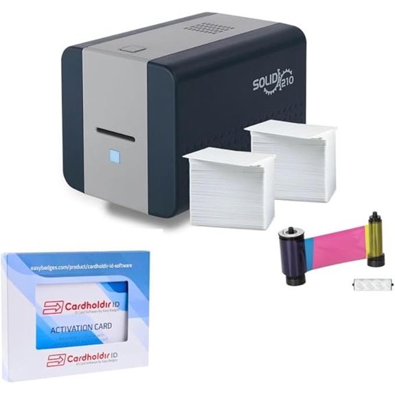 Easy Badges Solid 210 ID Badge Printer with Software