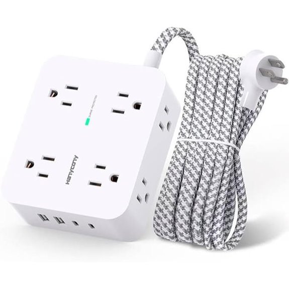 HANYCONY 8-Outlet Surge Protector with USB and C