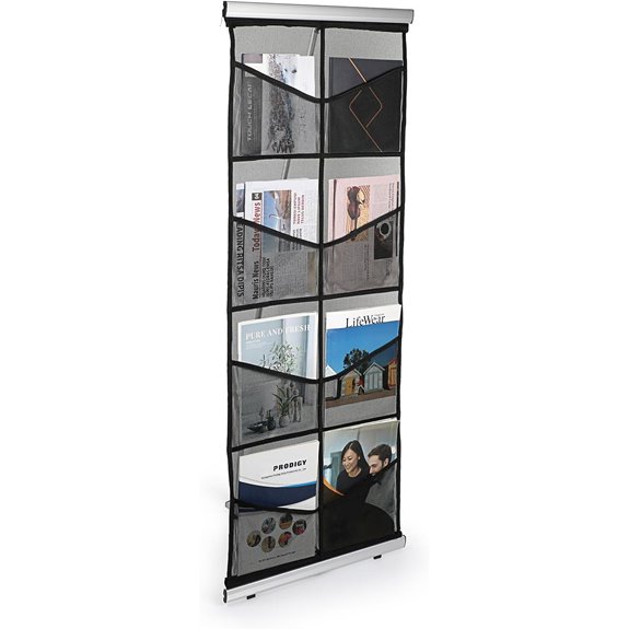BTSKY Mesh Brochure Stand with 8 Pockets