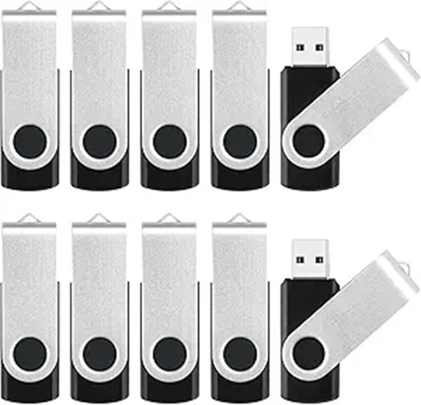 8-Pack 8GB USB Flash Drives with Swivel Design