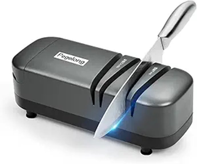 Electric Knife & Scissor Sharpener with Replaceable Wheels