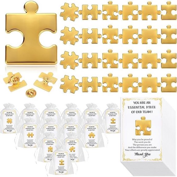 Employee Appreciation Gift Set with Pins and Thank You Cards