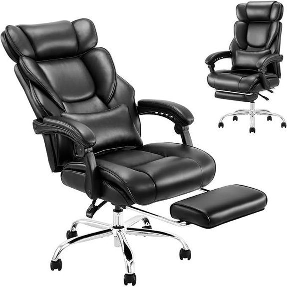 COLAMY Ergonomic Office Chair with Reclining Footrest