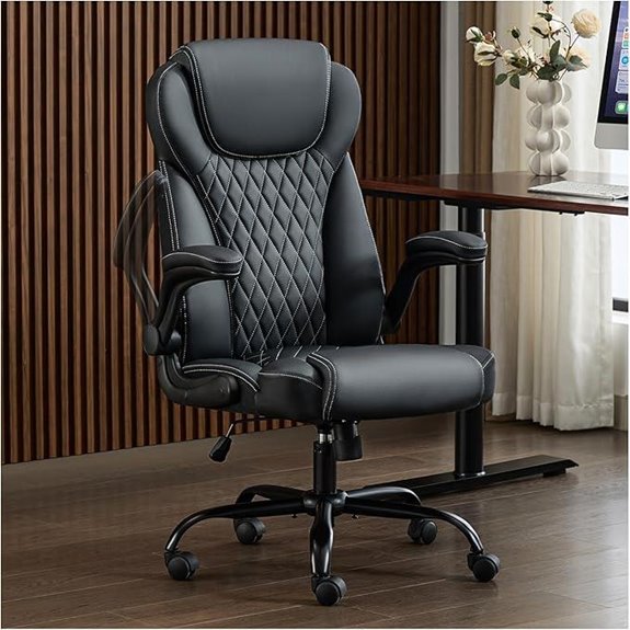 Executive PU Leather Office Chair with Lumbar Support