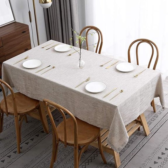 faux linen tablecloth