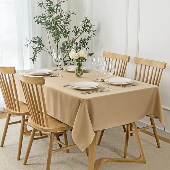 faux linen water resistant tablecloth