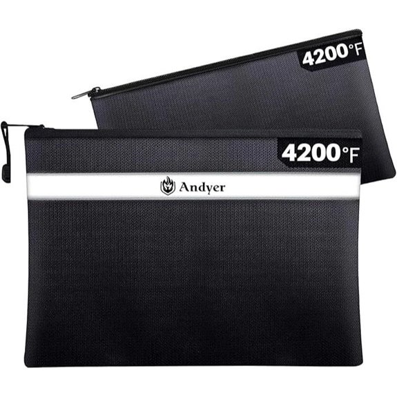 Andyer Fireproof Document & Money Bags (2 Pack)