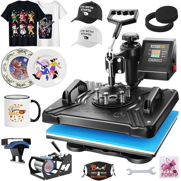 WHUBEFY 5-in-1 Digital Heat Press Machine