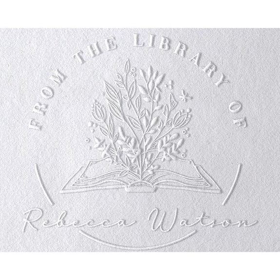 Personalized Library Book Embosser with Floral Design