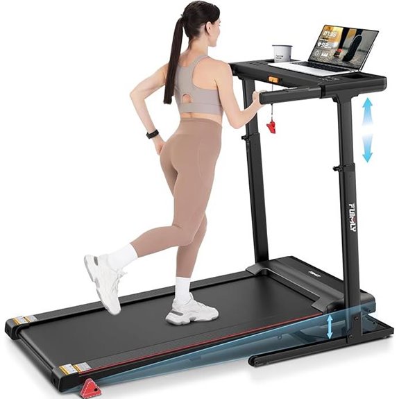 Folding Treadmill with Desk & Bluetooth 450 lbs Capacity