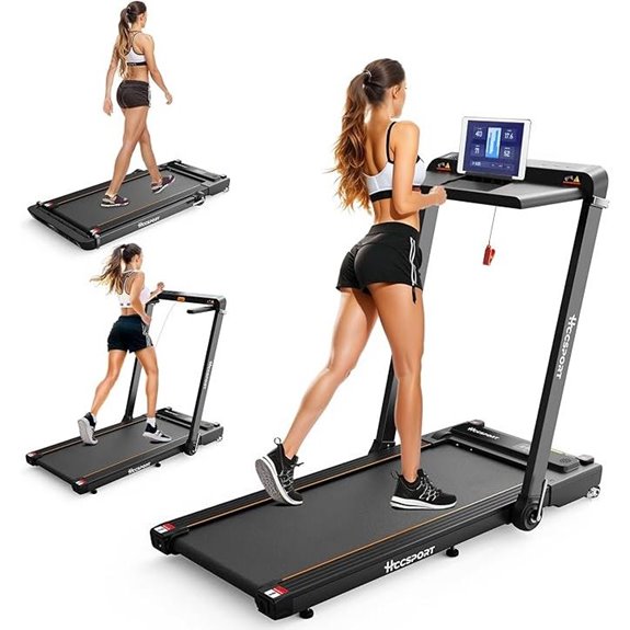 3-in-1 Foldable Treadmill with Desk & Remote