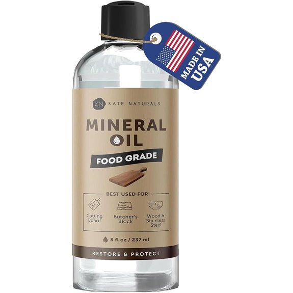 Kate Naturals Food Safe Mineral Oil for Wood Cutting Boards