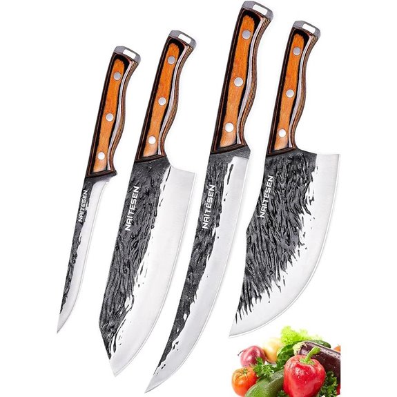 4PCS Hand Forged Kitchen & Butcher Knife Set