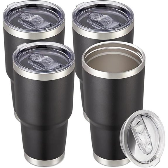 Set of 4 Stainless Steel Vacuum Insulated Tumblers
