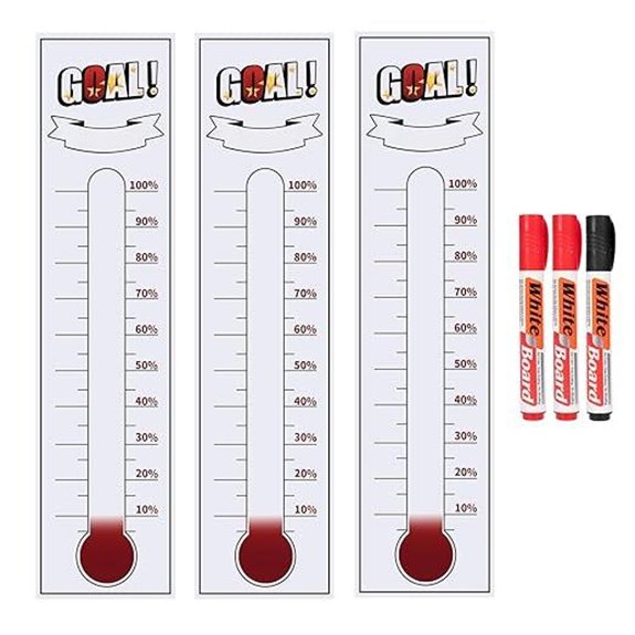 Fundraiser Thermometer Chart Set with Markers