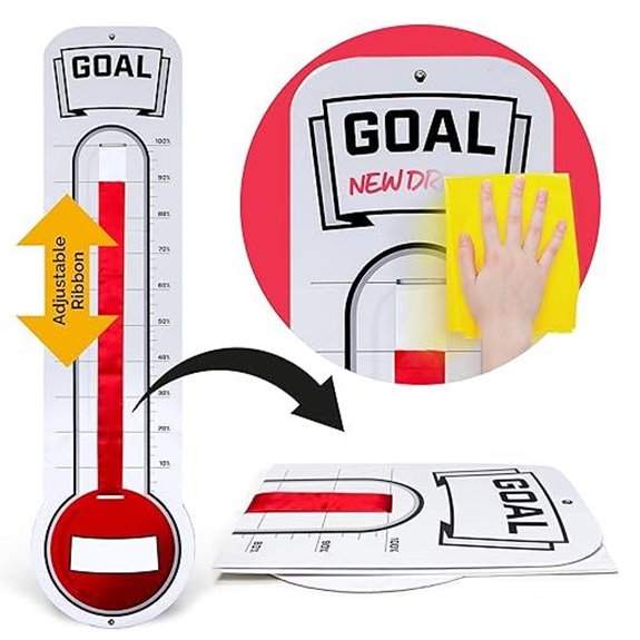 Fundraising Thermometer Chart & Goal Tracker (46” x 12”)