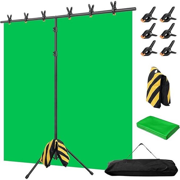 Green Screen Backdrop Kit with Stand and Accessories