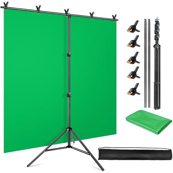 Green Screen Backdrop Kit with Stand and Accessories