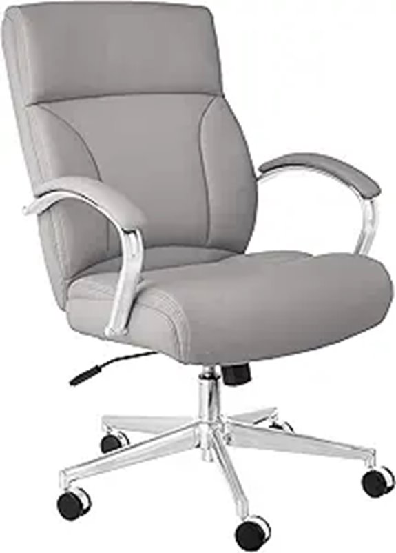 Amazon Basics Executive Desk Chair Grey Bonded Leather