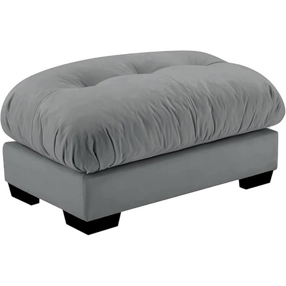 Grey Velvet Ottoman for Sectional Sofa